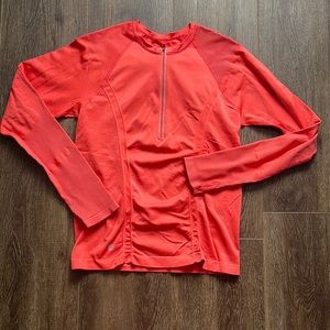 Coral Lace Back Shirt Activewear Top Sz. XL